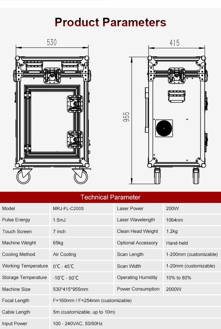 200W Luggage Type Laser Cleaning Machine For Metal and Nonmetal (4)