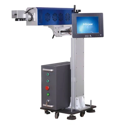 MRJ-Laser произвежда автоматизирана PLC управлявана 30W CO2 лазерна машина за маркиране за бутилки за хранителни и лекарствени фабрики .